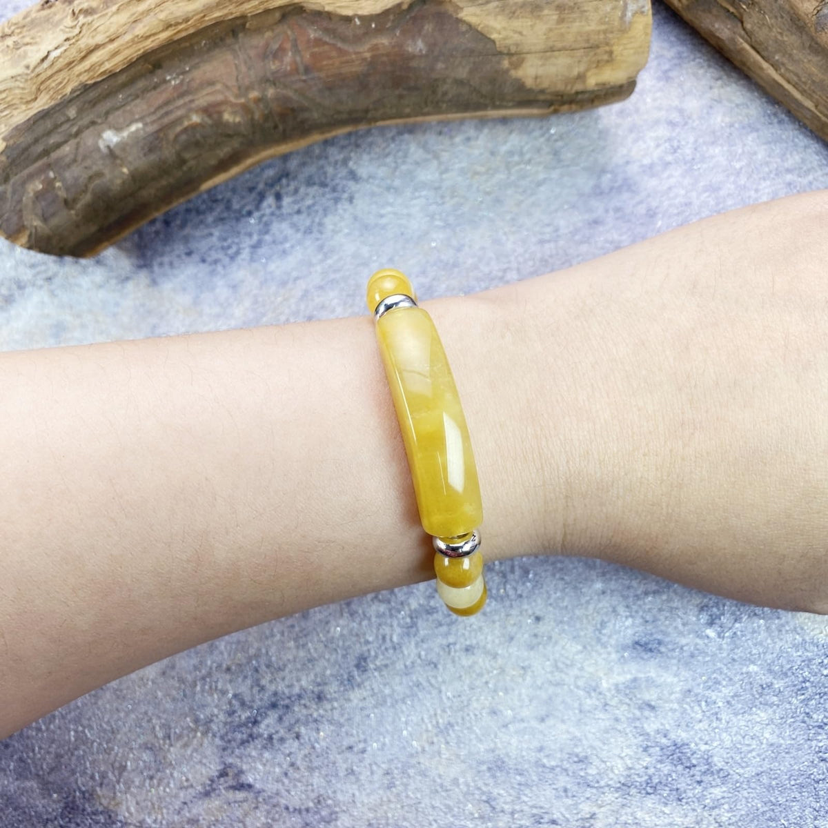 EDEN'S CALL 8mm Healing Crystal Beads Stretch Bracelet Handmade Good Luck Energy Chakra Stone Beaded Bangle, Yellow Topaz