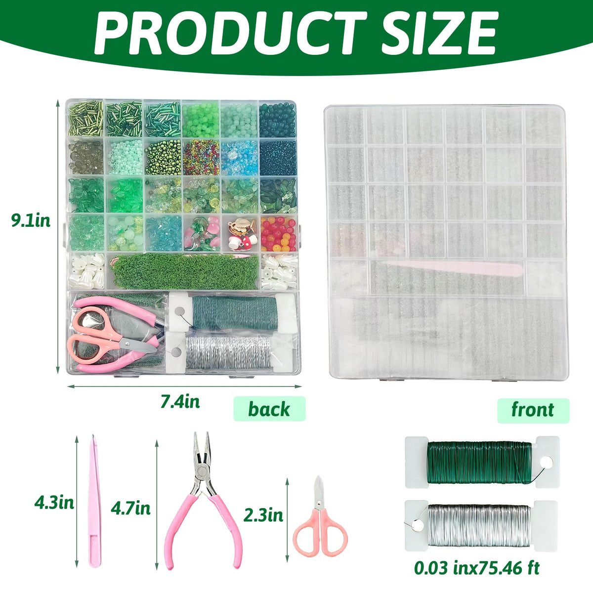YLINKZORMA Green Glass Beaded Plant Kit, Forever Plant Beads Jewelry Making with Flower, Leaf, Crystal, Beaded Plant Crafting & DIY Handicrafts, Gift for Plants Enthusiasts