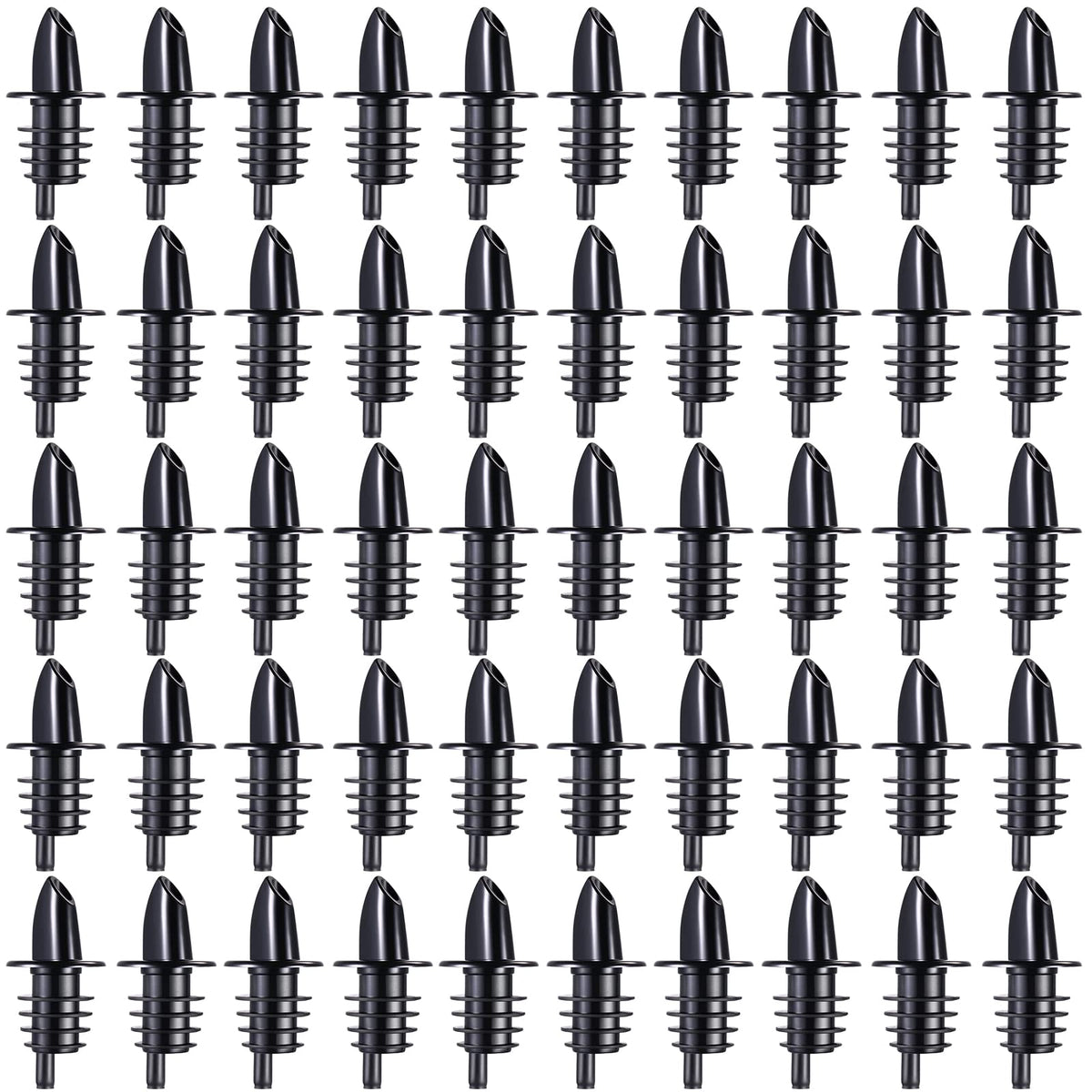 Potchen 100 Packs Pour Spout for Liquor Bottles Flow Pourers Pour Spouts for Bars Clubs Pubs Restaurants Coffee Shops and Home(Black)
