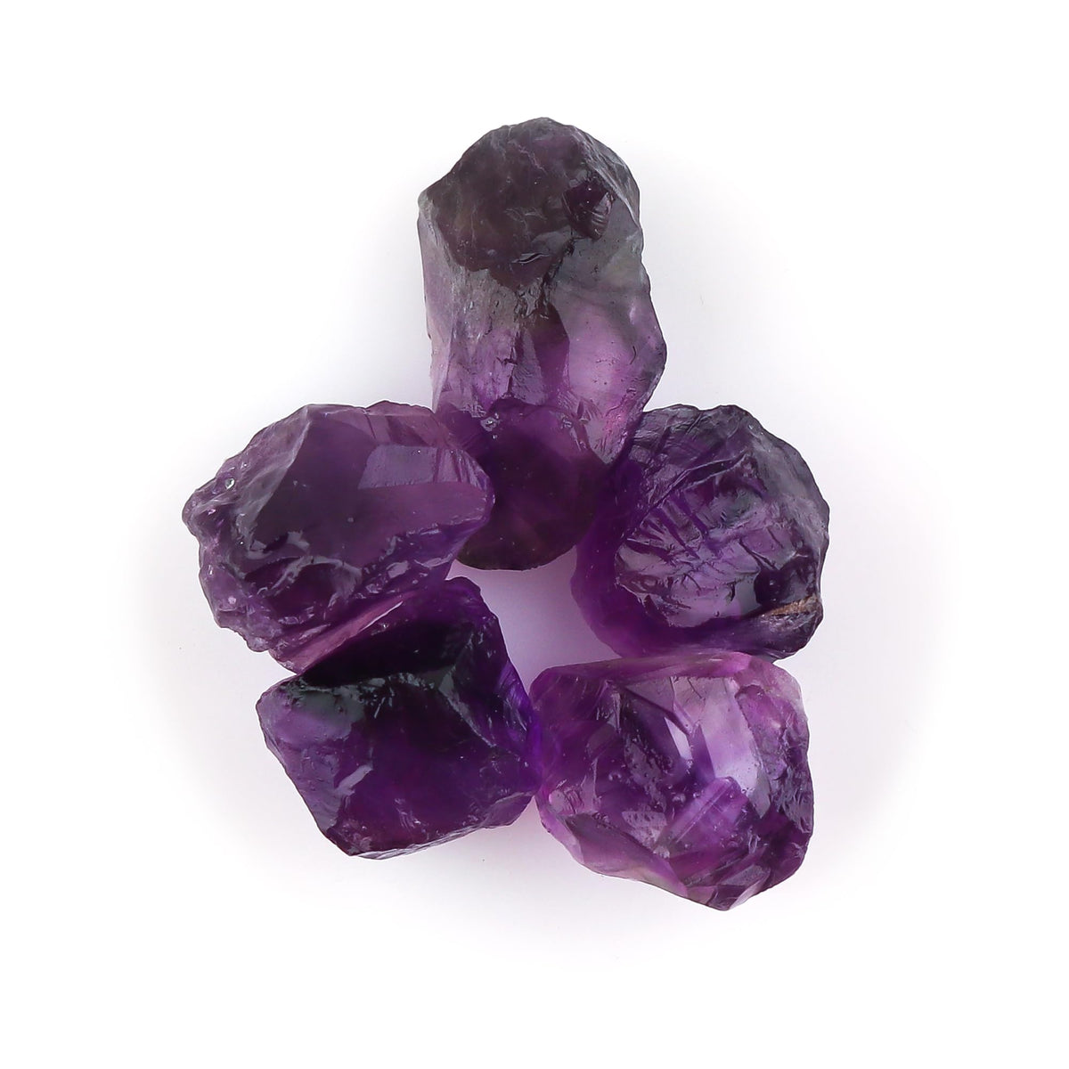 CRYSTALIS 5pcs Natural Big Purple Amethyst Loose Gemstone Wholesale Bulk Rough Jewelry Making Supply, Chakra & Healing Raw Stones, Wire Wrapping, DIY, Gem Collection [10-15mm]