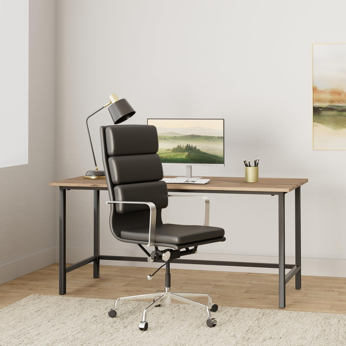 Laura Davidson Furniture SOHO II Tall Back Padded Management Chair (Black)