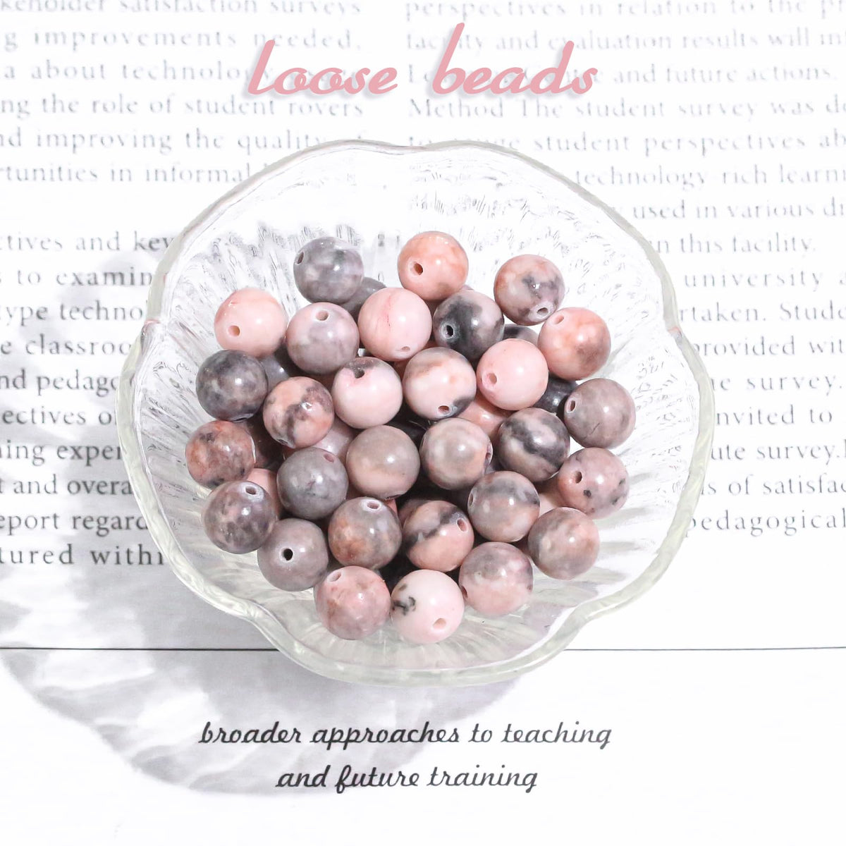 4mm Natural Gemstone Beads for Bracelets Pink Zebra Jasper Crystal Small Beads for Jewelry Making Necklaces Earrings Crafts (15"/Strand)
