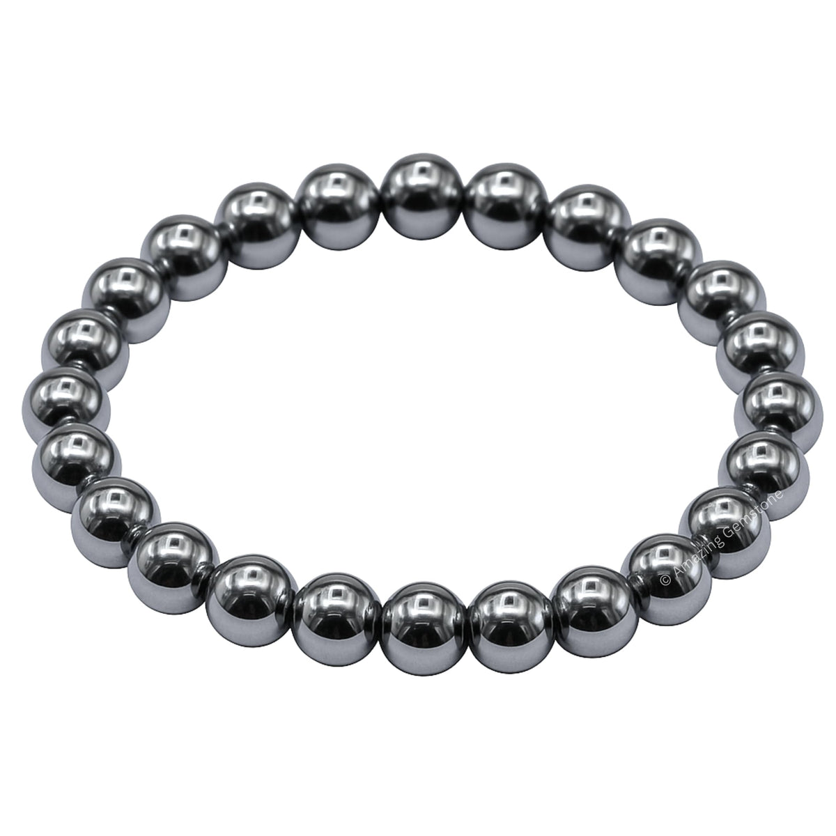 Amazing Gemstone Crystal Bracelet for Women Men's Gifts - Protection Healing Crystal Bracelet - 8mm Gemstone Beaded Stretchable Bracelet Pulseras Para Hombres Mujer Stocking Stuffers Mothers Day Gift (Silver Hematite)