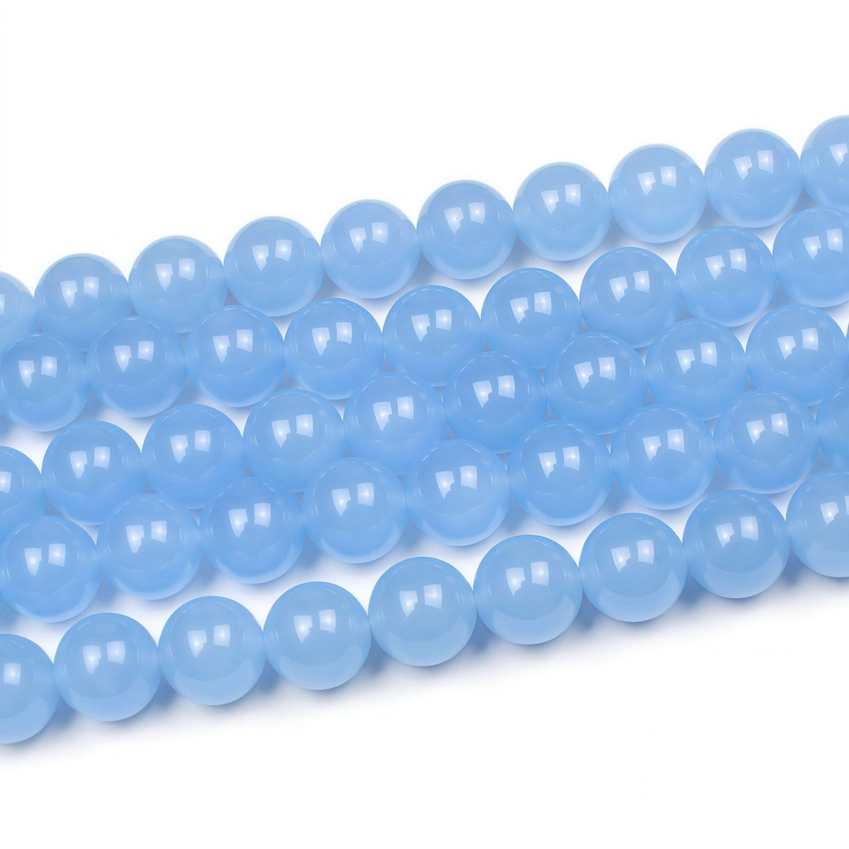 MJDCB Natural Aquamarine Chalcedony Round Loose Beads for Jewelry Making DIY Bracelet Necklace (4mm)
