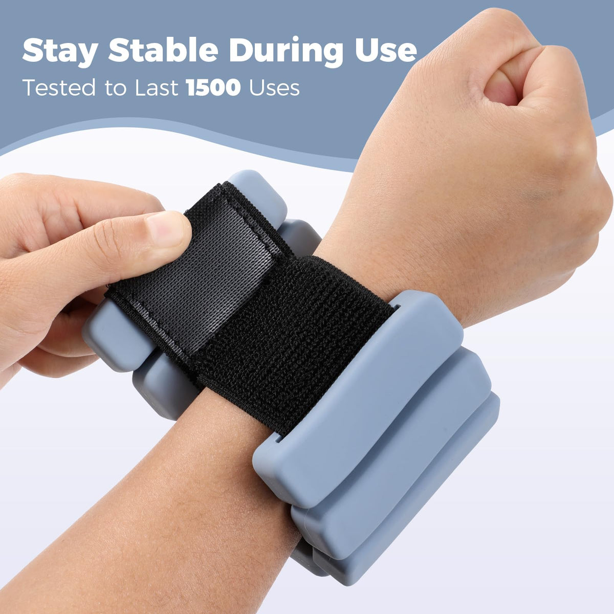 Sportneer Wrist & Ankle Weights for Women & Men Set of 2 (1LB/2LB Each) - Soft Silicone Arm & Leg Weights for Pilates, Yoga, Walking, Barre, Home Workout, Water Aerobics(Misty Blue, 2 LB x 2)