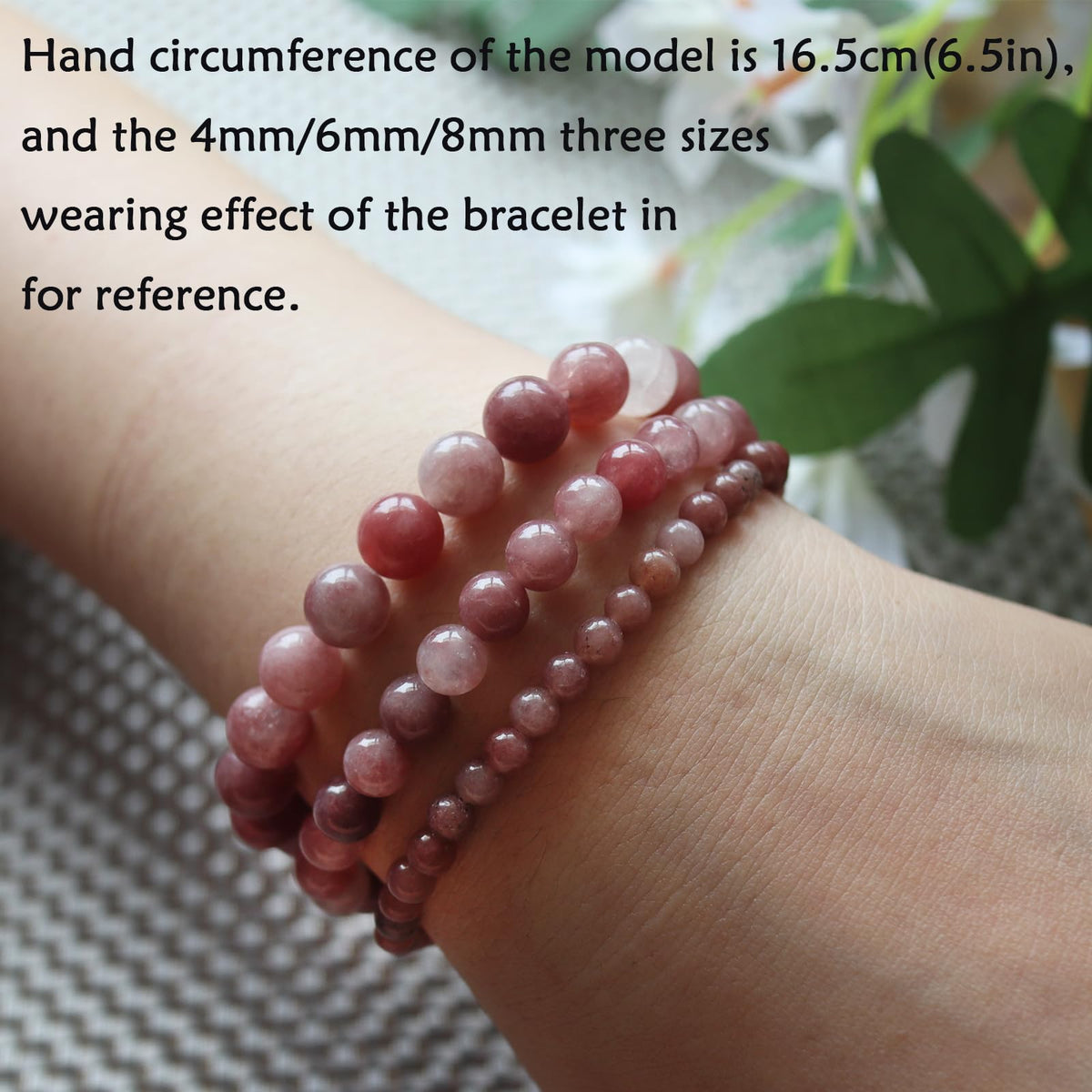 CHCCOYE 4mm Natural Healing Gemstone Bracelet Handmade Yoga Stretch Elastic Bracelet Stress Relief Crystal Jewelry for Men and Women (4mm,Angel Quartz)