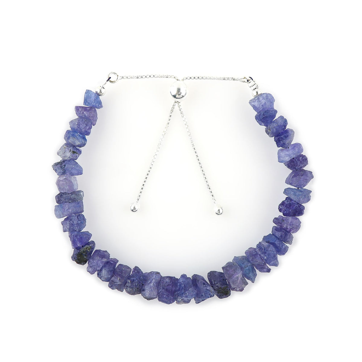 CRYSTALINES Raw Natural Blue Tanzanite Gemstones Bolo Bracelets, December Birthstone, Rough Stones, Handmade Jewelry, Adjustable Slider, Chakra Healing Crystals, Christmas Gifts for Women