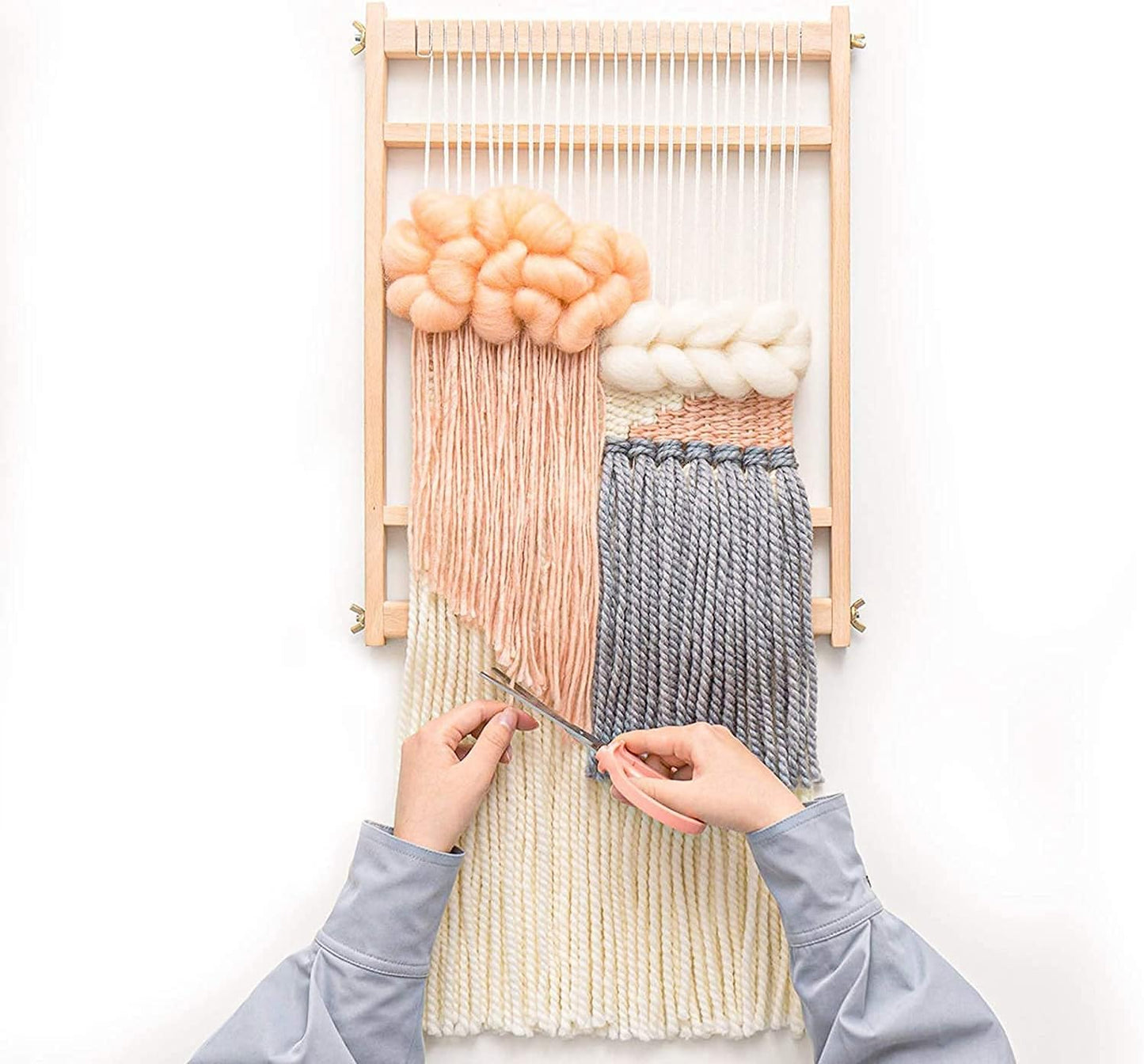 Ayasee Wooden Weaving Loom, Multi-Craft Weaving Frame to Handcraft for Beginners, 15.35x9.84in/39x25cm