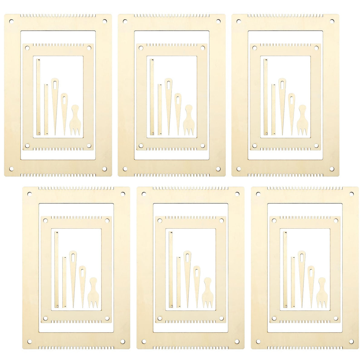 Thyle 6 Sets Weaving Loom Kit for Beginners, Wooden Frame Loom Set with Needles & Tools, 5.3 x 7.8'', 7.9 x 11.8'' for DIY Wall Hanging, Tapestry & Craft Projects