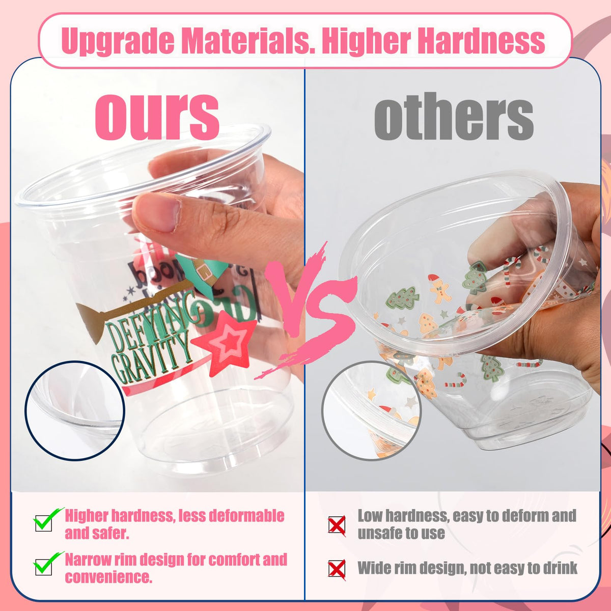 Witch Theme Party Decoration Plastic Cups, 50pcs 12 Oz Plastic Clear Disposable Drinking Cups for Witch Movie Birthday Wedding Summer Tropical Shower Party Supplies Favors Women Men Snack Cup Bulk