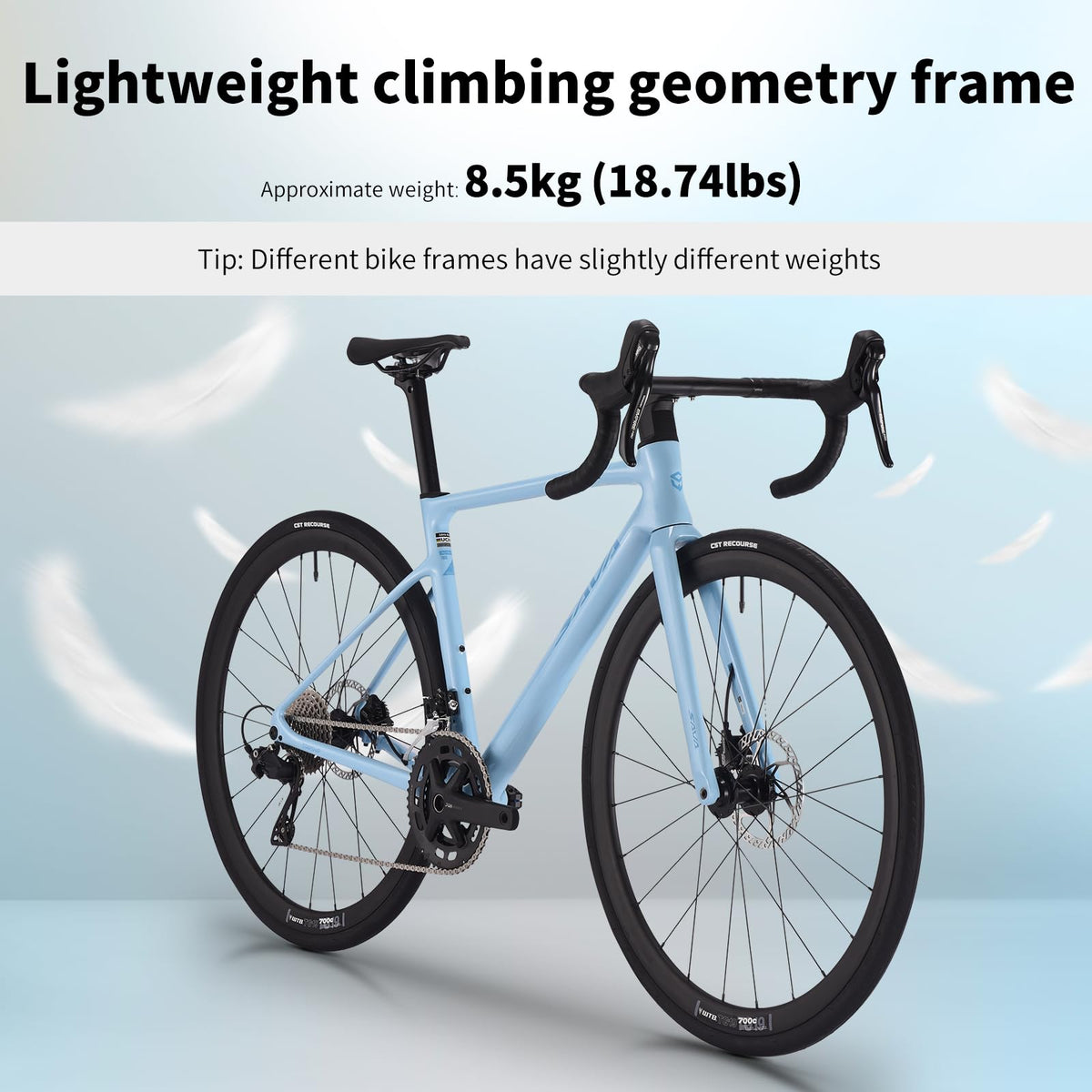 SAVADECK Carbon Fiber Lightweight Road Bike – Full Carbon Frame, Fork, Handlebar & Seatpost, Hydraulic Disc Brake with Shimano 105 R7100 24-Speed Drivetrain – Racing Bicycle for Adults(Purple,52cm)