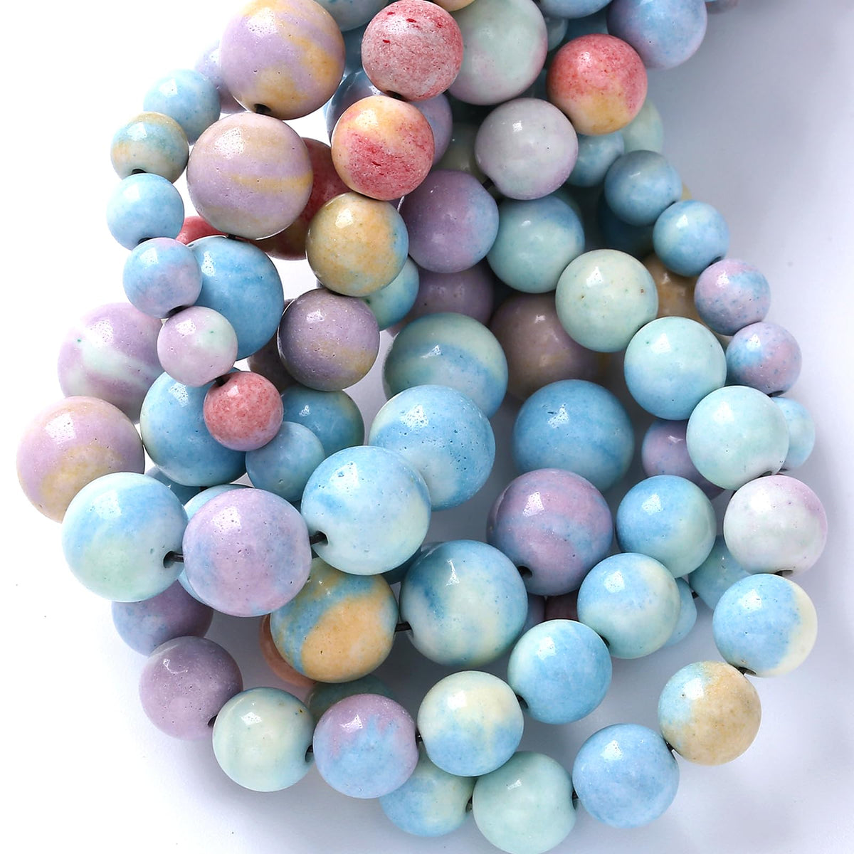 12mm 32pcs Natural Alxa Rainbow Stone Beads for Jewelry Making Energy Healing Power Stone Beads DIY Bracelet Necklace Accessories 15"