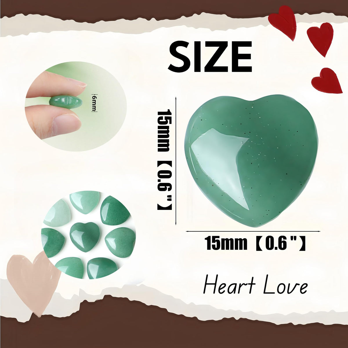 NUKAYAI 20PCS Green Aventrine Healing Crystals Stones Heart Love Shaped Polished Crystal Natural Cute Pocket Thumb Reiki Wholesale Set Balancing Meditation Mothers Day Bulk Gifts for Women