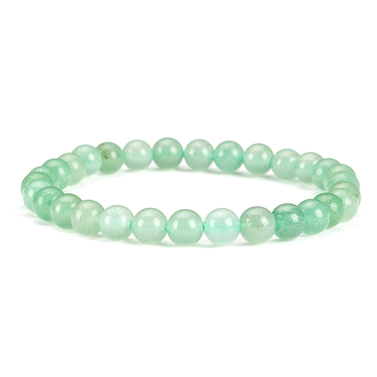 Cherry Tree Collection - Small, Medium, Large Sizes - Gemstone Beaded Bracelets For Women and Men - 6mm Round Beads (Green Aventurine - Medium)