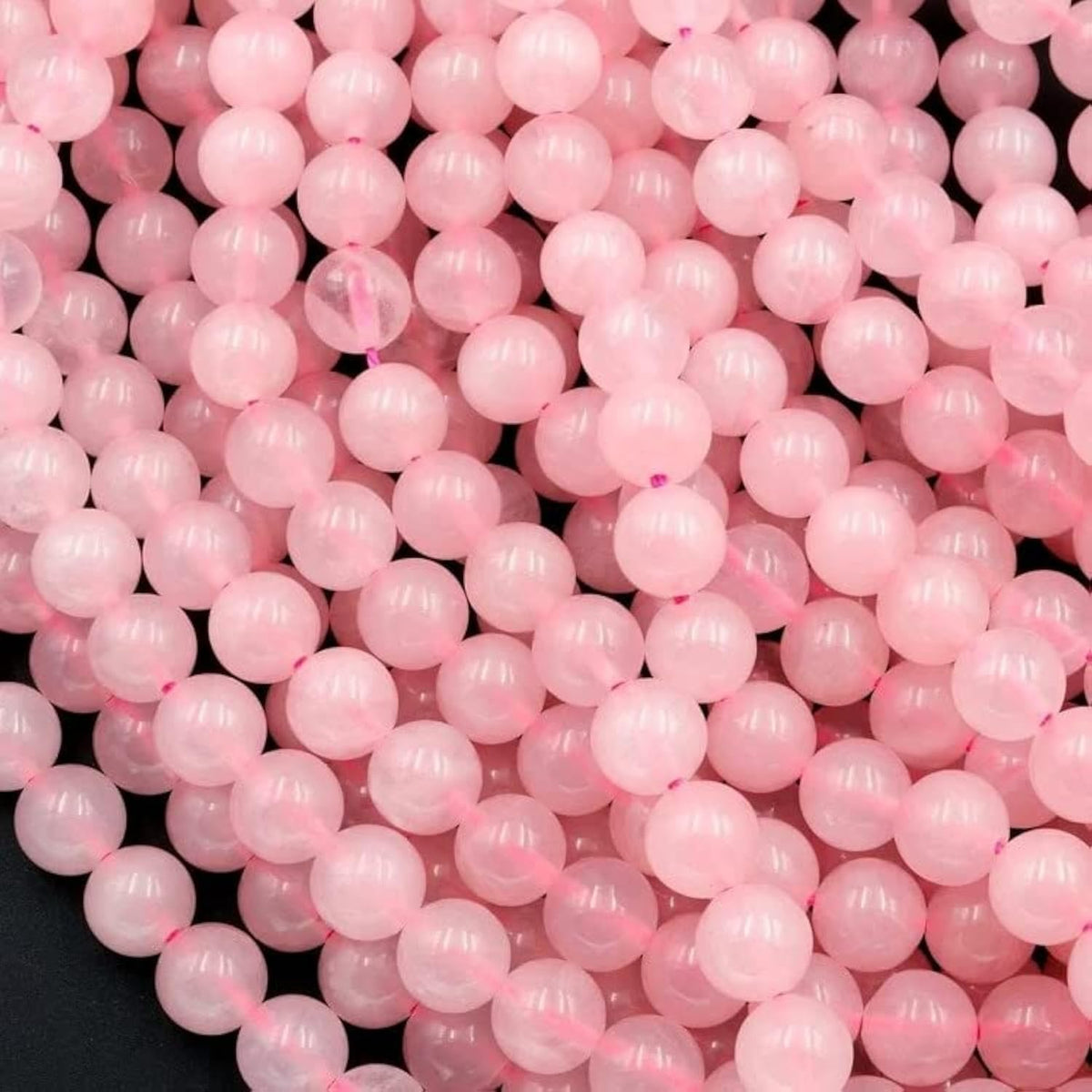 Zenkeeper 108 Pcs Rose Quartz Beads for Jewelry Making - 8MM Natural Loose Rose Quartz Crystal Stone Gemstone Beads Round