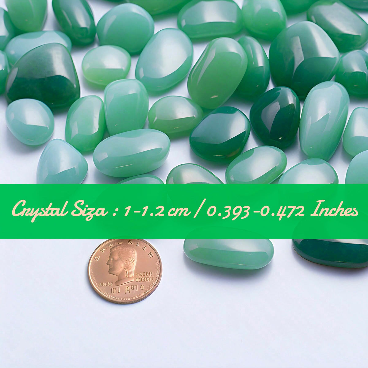 SigMntun Polished Aventurine Crystal Set, 0.4", 128 Pcs - Handpicked Tumbled Stones and Crystals Bulk for Healing, Reiki, Meditation, Witchcraft and Home Decor
