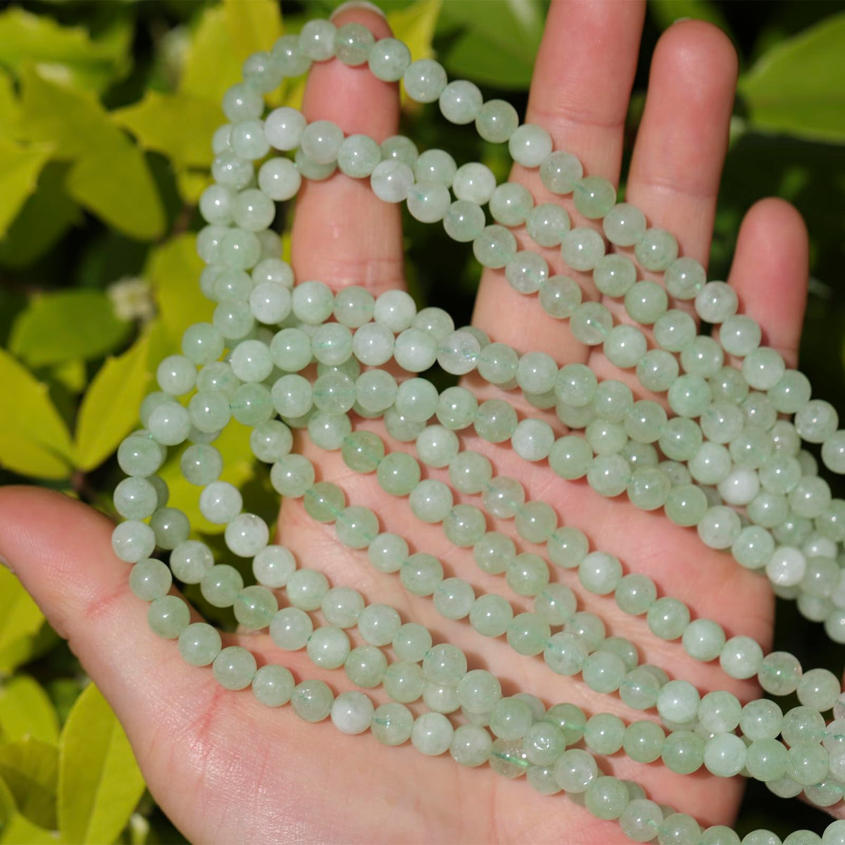 6mm Natural Stone Beads 65pcs Green Burmese Jade Polished Round Smooth Crystal Loose Gemstone Beads for Jewelry Making DIY Bracelet Necklace Earring Crafts Supplies