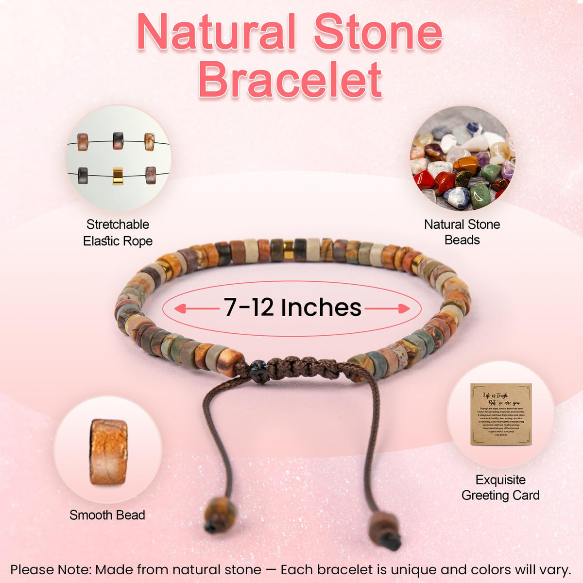 ZOKCC Graduation Bracelet Gifts for Her：Graduation Bracelets for Women Middle High School College Graduates - Healing Natural Stone Inspirational Gifts Bracelets for Women