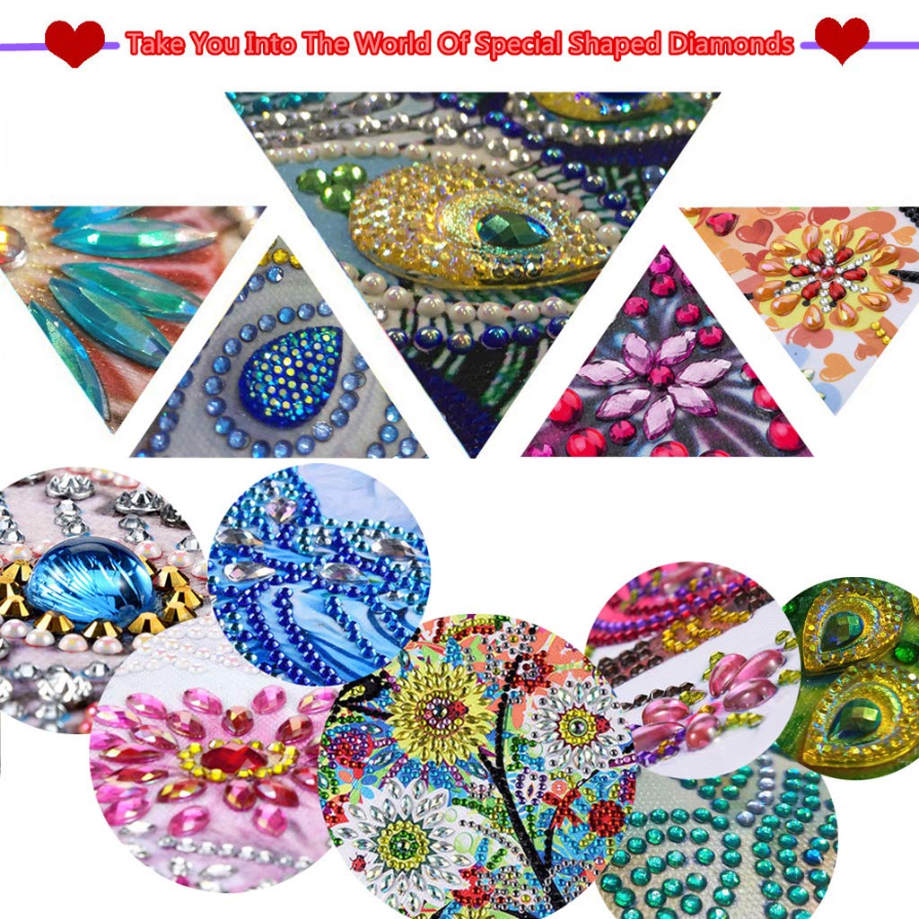 YEESAM ART Snow Man and House Tabletop Diamond Art Kits, 3D Crystal Painting Kit Special Shape Drills Rhinestones Desk Top Ornaments 11inch Luminous Table Top Kinetic Art