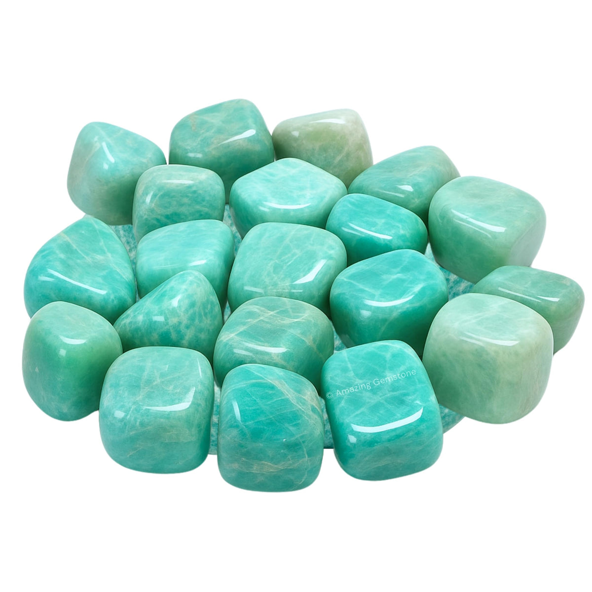 Amazing Gemstone Amazonite Crystals and Healing Stones Tumbled - 1 oz, Natural Healing Stones for Energy Balance, Stress Relief - Premium Polished Gems Rocks for Meditation and Wellness