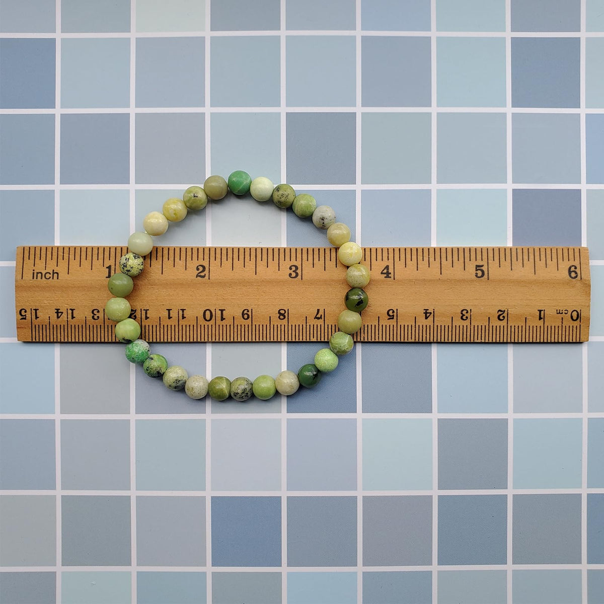 chengmu 6mm Australian Chrysoprase Stretch Bracelet, Natural Gemstone Round Stone Crystal Beads for Beaded Elastic Bracelet 7.5"