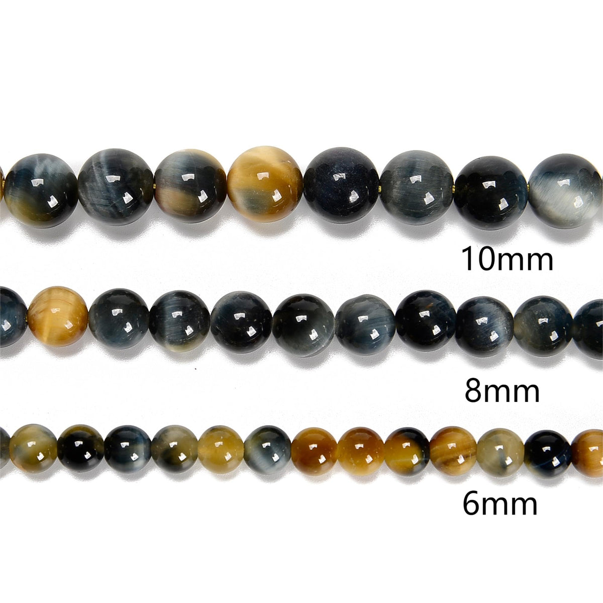 48Pcs 8mm Dream Tiger Eye Gemstone Natural Round Loose Real Stone Beads Gemstone Genuine for DIY Hand Made Craft Jewelry Bracelet Earring Necklace String Making Energy Healing Power