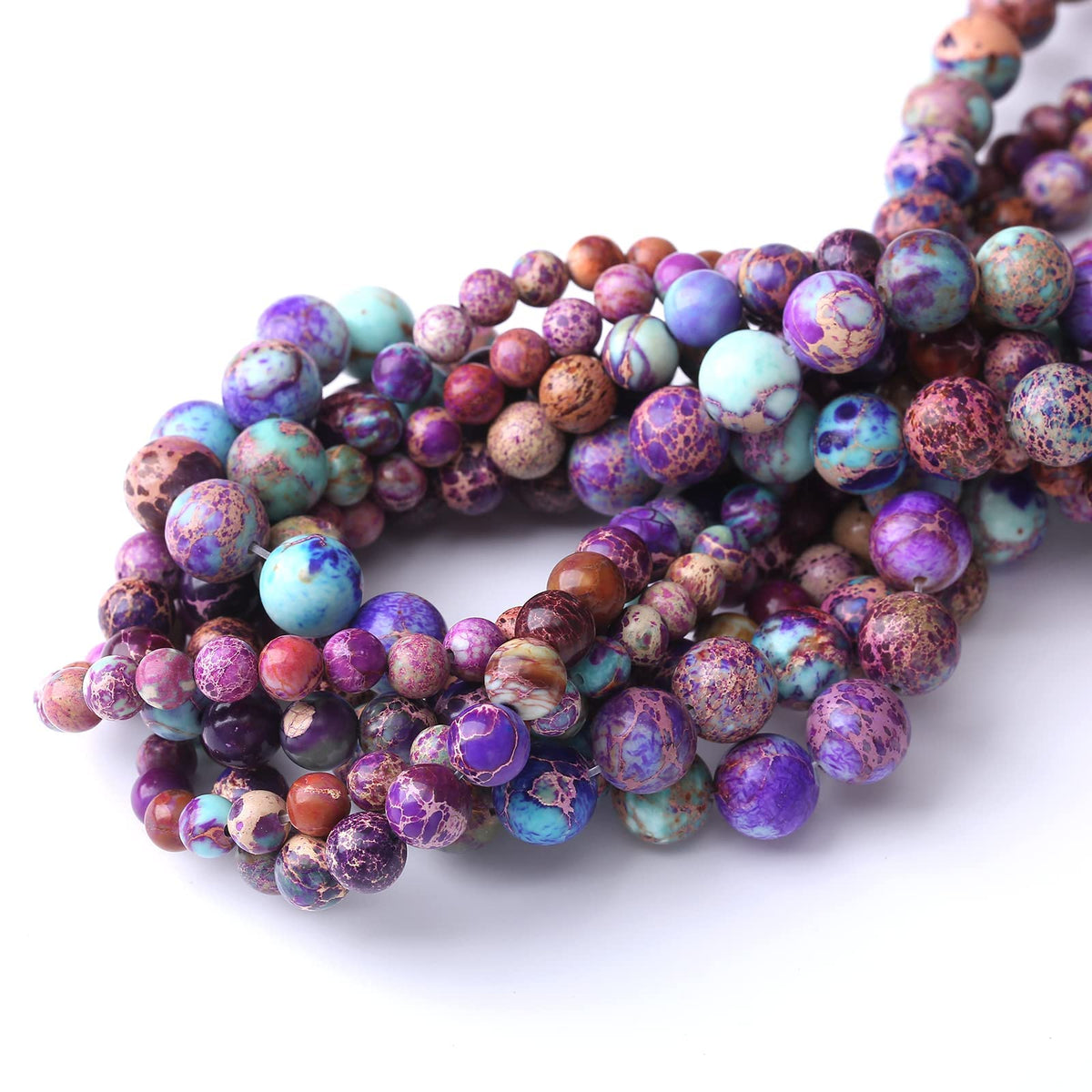 90PCS 4MM Natural Galaxy Sea Sediment Jasper Stone Beads Energy Healing Beads for DIY Jewelry Bracelet Necklace Making for Jewelry Making15Inch