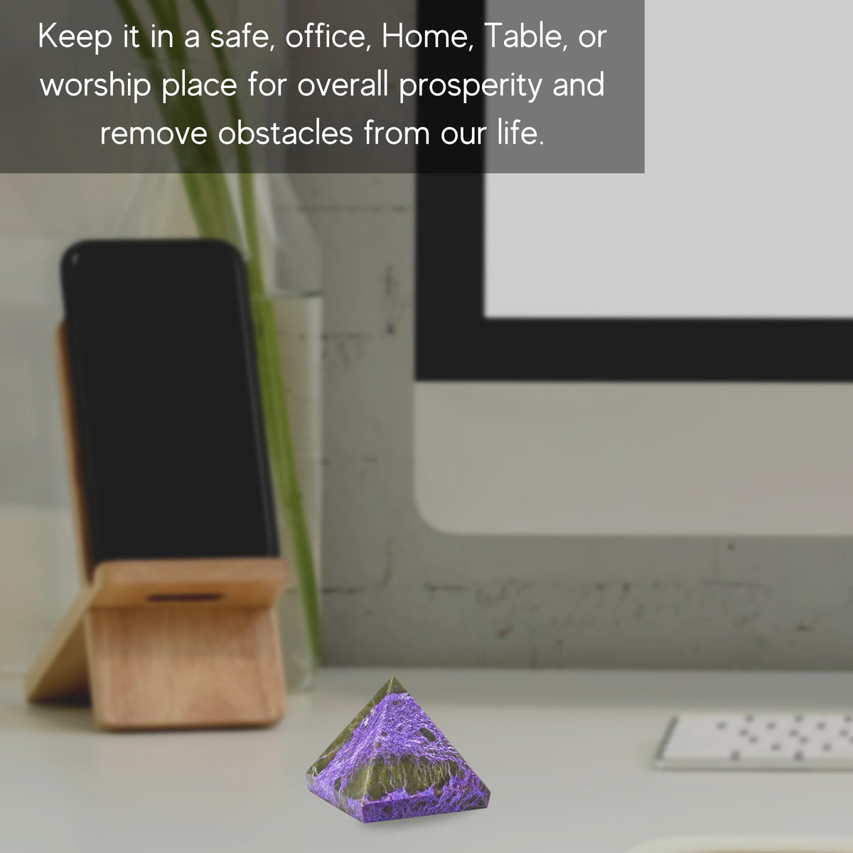 Amazing Gemstone Stichtite Pyramid Crystal Healing Stones - 1" Great Pyramid Figurine of Natural Stone Pyramid for Meditation, Reiki, Chakra Balancing and Crystal Pyramids Grid