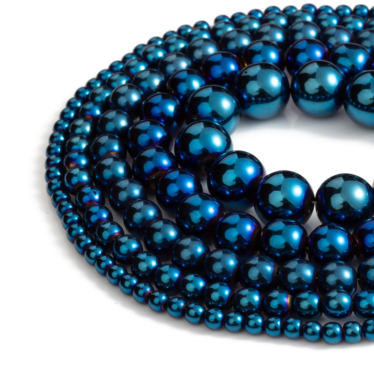 Zenkeeper 108Pcs Blue Hematite Spacer Loose Beads Bulk with Holes Handcrafted for DIY Bracelets Jewelry Making Crafts Supplies