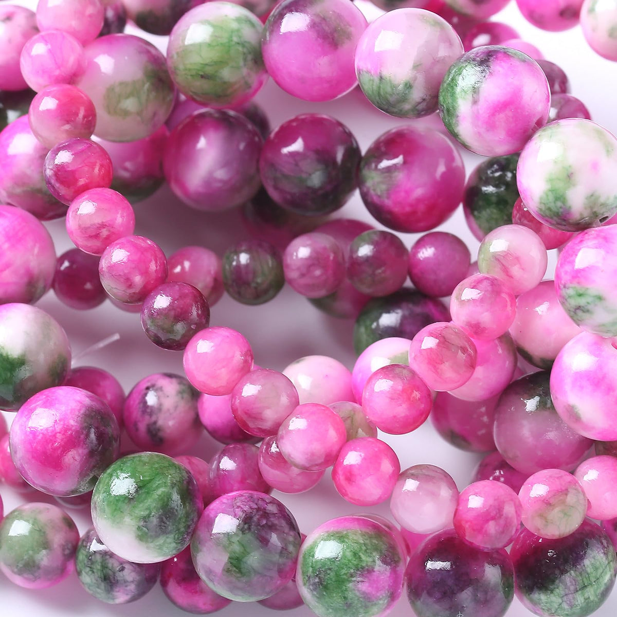 6MM 60PCS Pink Green Persian Jade Spacer Loose Beads for Jewelry Making DIY Bracelet Necklace