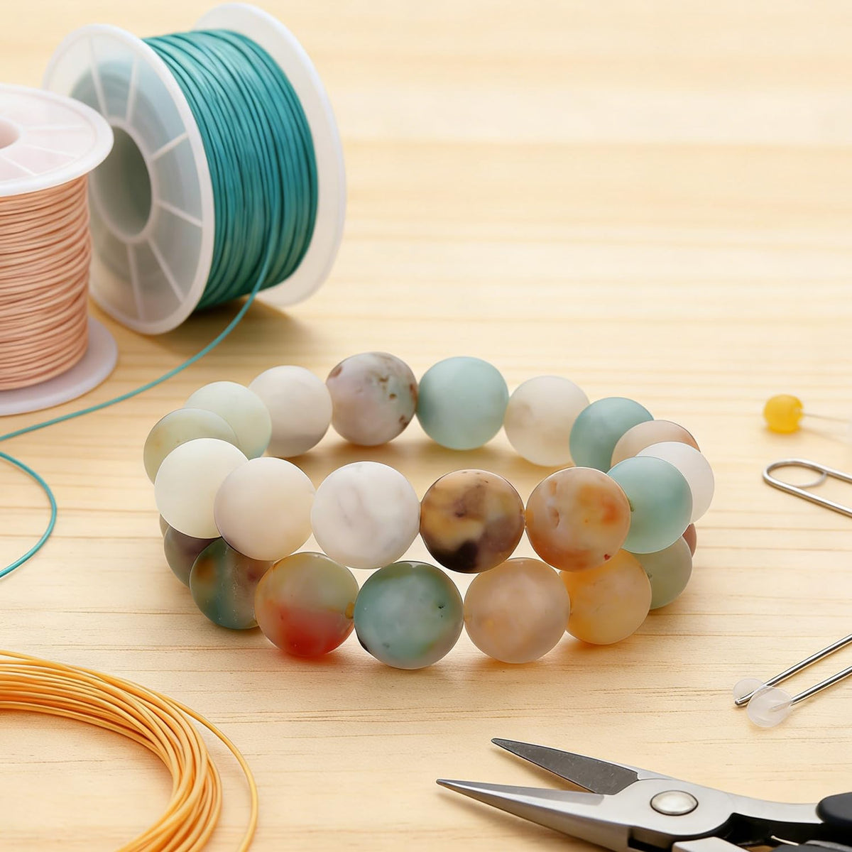 Zenkeeper 116-120 Pcs Amazonite Beads for Bracelet Jewelry Making 6 MM Natural Loose Amazonite Beads Gemstone Beads Round