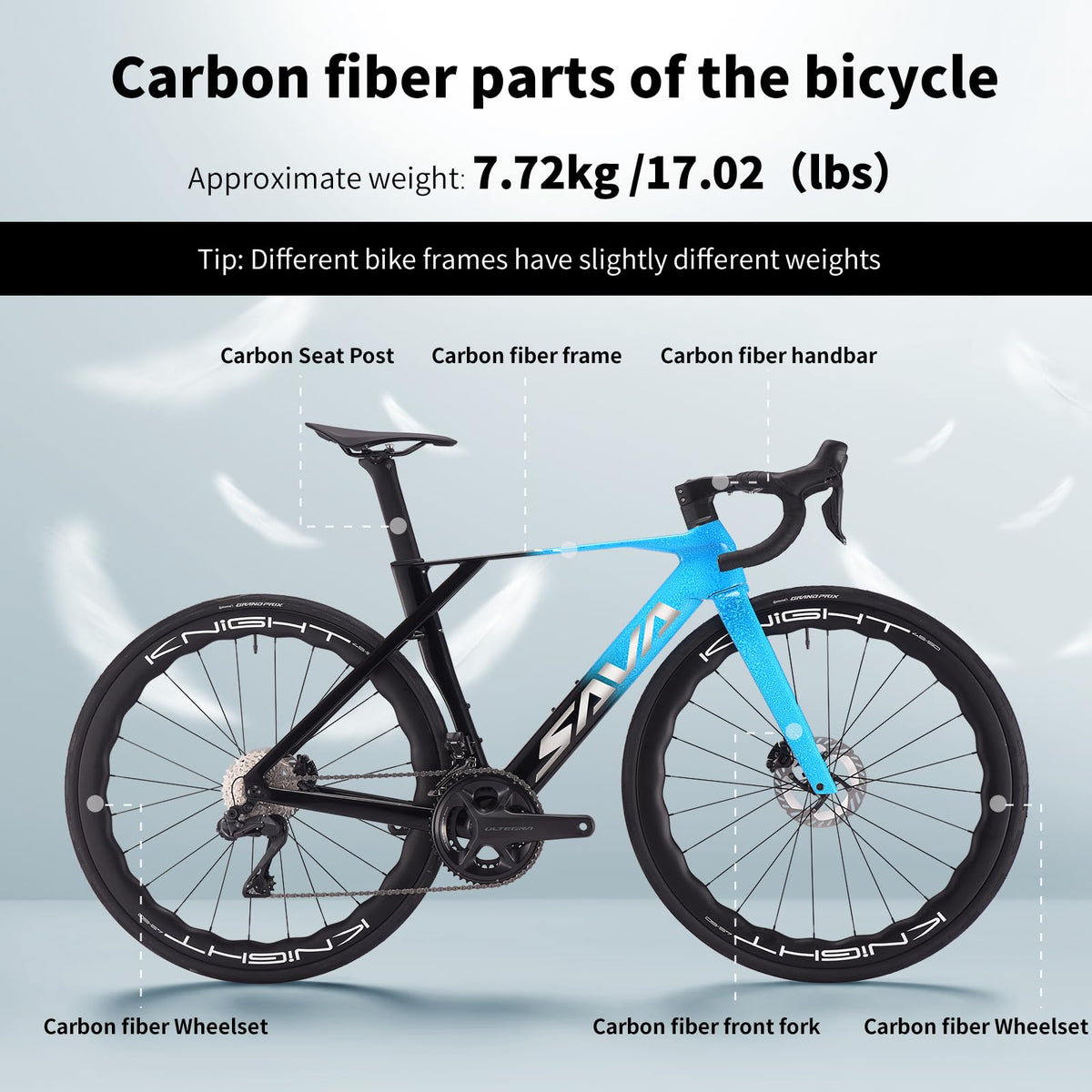 SAVADECK SLR8-Ultegra Full Carbon Road Bike with Shimano 105 R8170 24S Set for Adults, (Wave Pattern(W45), Green, 54cm)
