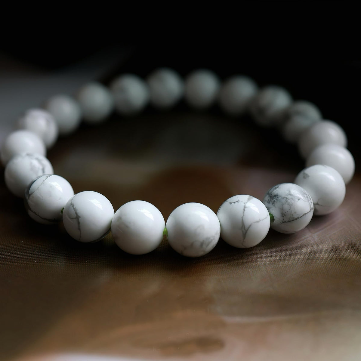 Cryhand Handmade 8mm Beaded Bracelets For Men Protection Bracelet For Women Chakra Feng Shui Stretchy Handmade Lucky Money Stretchy Crystal Bracelets Best Gifts (Howlite)