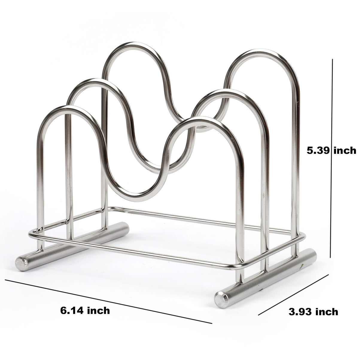 LENITH 304 Stainless Steel Wire Cutting Board Holder, Cutting Board Rack Organizer Kitchen with 2 Sectional