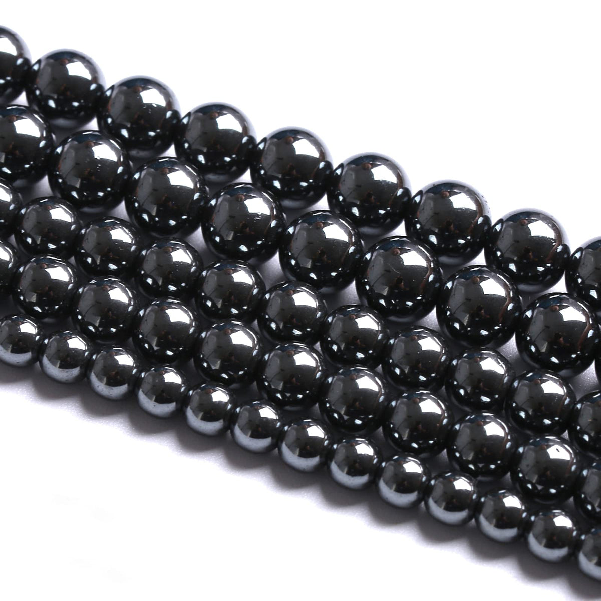 8mm 60PCS Black Hematite AAA Grade Spacer Round Loose Beads for Jewelry Making DIY Bracelet