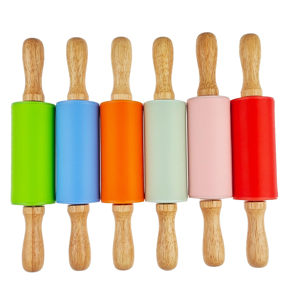 Miokun 18 Pack Small Rolling Pin for Kids, 9 Inch Kids Rolling Pin for Home Kitchen (6 colors)
