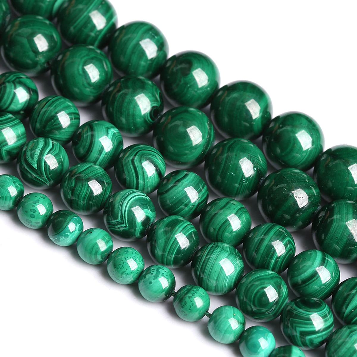 8MM 23PCS Natural Stone Green Malachite 3A Grade Gemstone Loose Beads for Jewelry Making DIY Bracelet