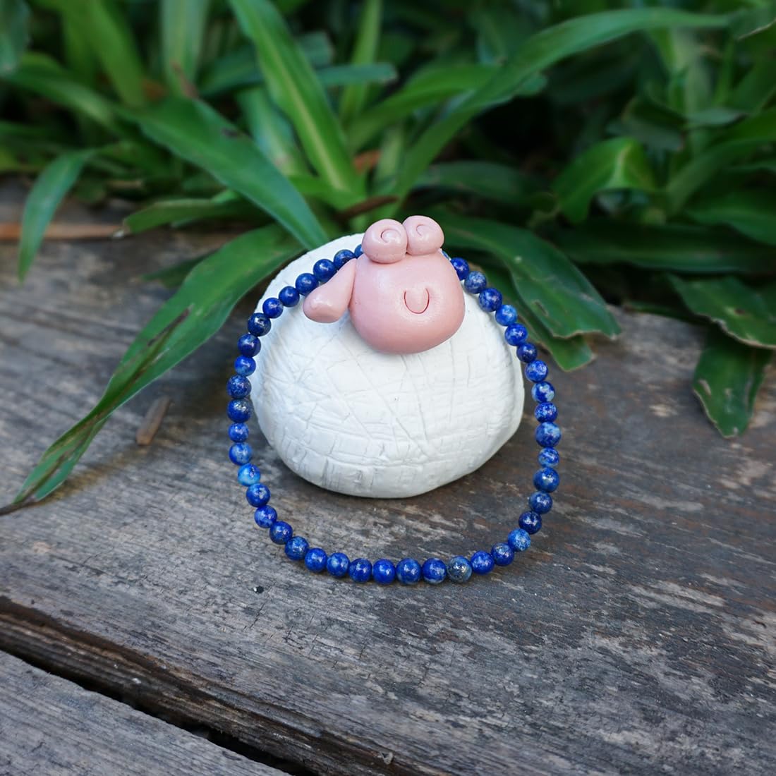 4mm Lapis Lazuli Bracelet | Natural Royal Blue Throat & Third Eye Chakra Crystal Gemstone Beads - Handmade Meditation Protection Jewelry | Beading Tool Kit - Fits for 6-7 inch Xsmall Wrist