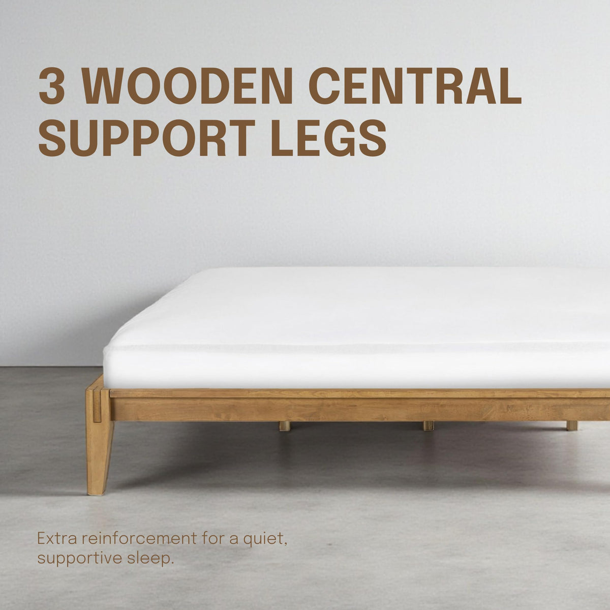 NTC Sapa Solid Wood Platform Bed Frame – Minimalist, Japanese Joinery, No Box Spring Needed, Silent Slats, Easy Assembly – King – Teak Look