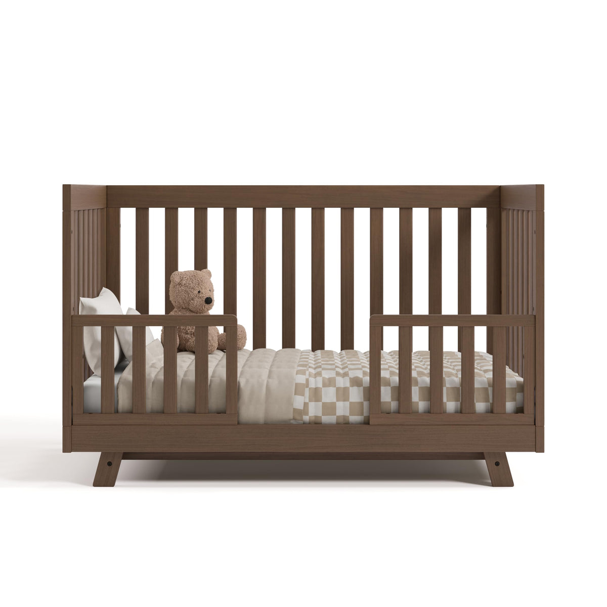 Storkcraft Beckett 3-in-1 Convertible Crib – GREENGUARD Gold Certified, Fits Standard Crib Mattress, Converts to Toddler Bed and Daybed, 4 Mattress Heights, Grow-with-Me Design (Hazelnut)