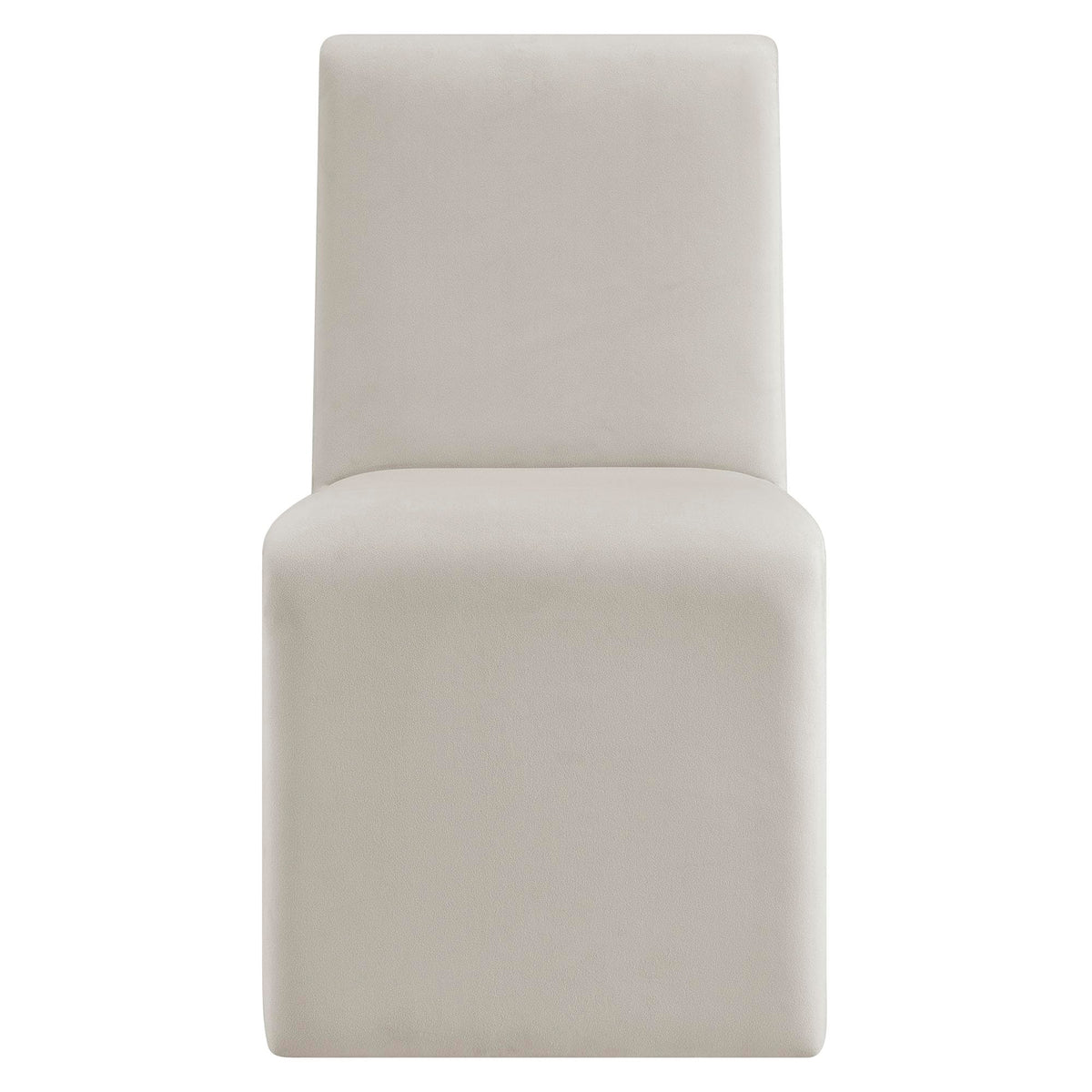 Modway Emory Upholstered Dining Side Chair in Alabaster - Single Armless Slipper Chair - Padded Performance Velvet Accent for Dining Room, Kitchen