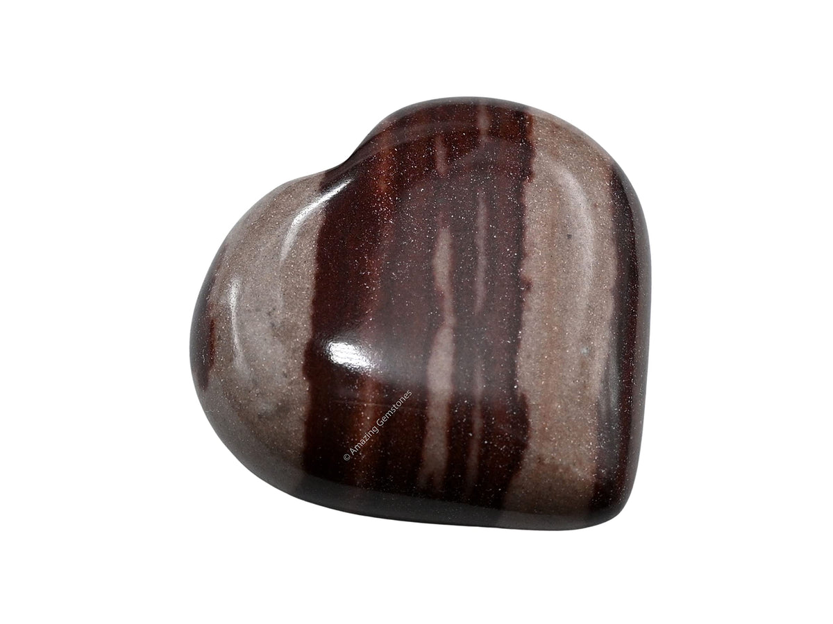 Amazing Gemstone Shiva Lingam Narmada Crystal Heart Palm Stone - Pocket Massage Worry Stone for Natural Body Chakra Balancing, Reiki Healing and Crystal Grid