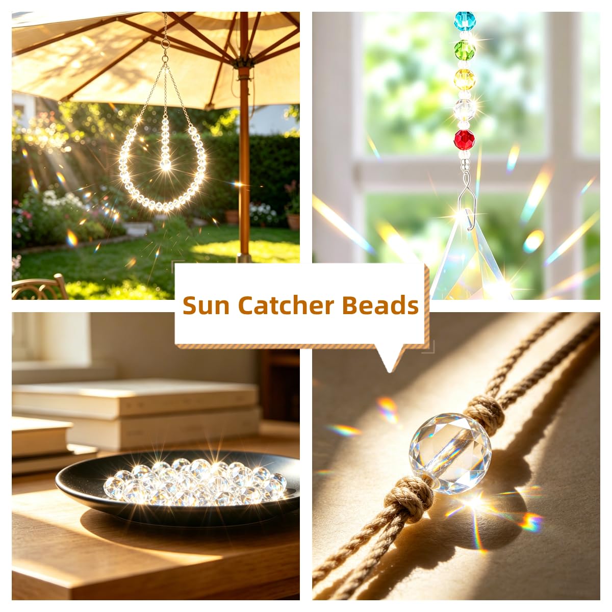 ZHIYUXI 400pcs Crystal Beads for Suncatchers Glass Beads for Jewelry Making for Keychain Making 6mm Rondelle White Clear Sun Catcher Beads & Bead Assortment Bulk Bracelets Arts and Crafts