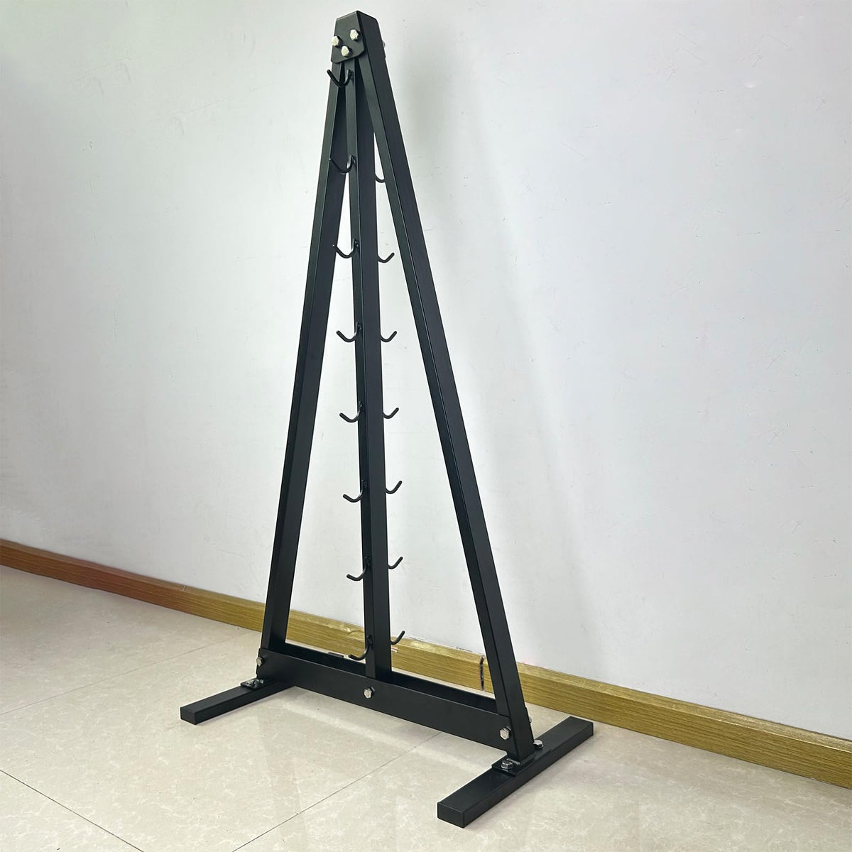BLUSLM Gym Fitness LAT Pull Down Bar Storage Rack for Mag Grip - Heavy Duty A-Frame Stand for LAT Pulldown Attachments (BIG S-ZHIJIA)