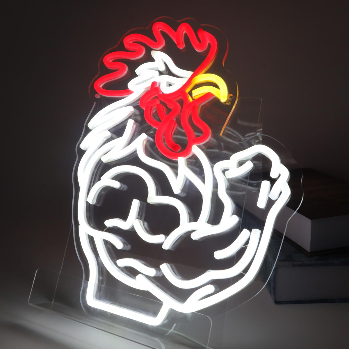 Muscular Rooster Gym Neon Sign for Home Gym Decor, Bodybuilding Funny Chicken Led Neon Light for Workout Trainer Room, Farmhouse,Bold Gifts for Game Rooms, and Man Caves