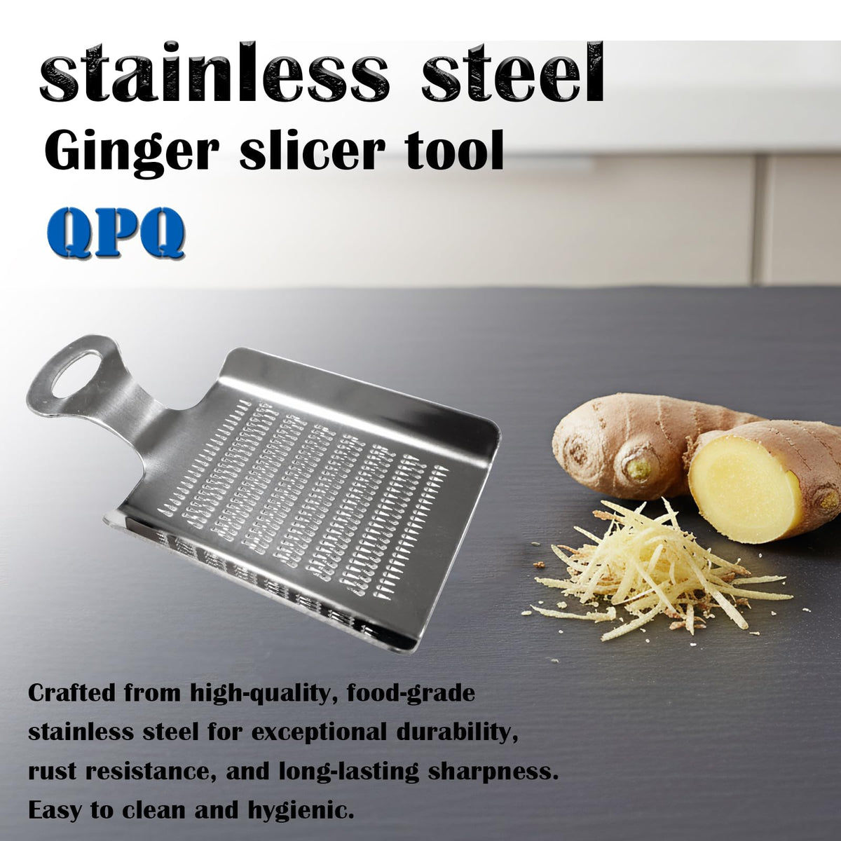 4.3" x 3"Inch Stainless Steel Nutmeg Chocolate Ginger Peeler, Mini Kitchen Grater, Food Grade Spice, Garlic, Wasabi Grater for Baking Cooking Seasoning