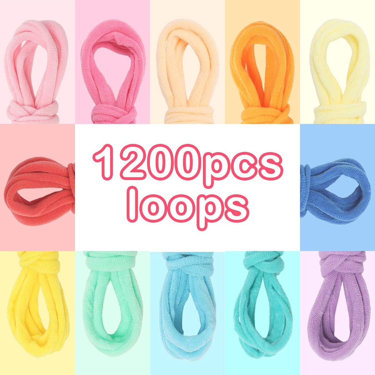 1200 PCS Weaving Loom Loops Potholder 7 inch Durable Nylon DIY Crafts Projects for Kids Adults Rainbow Themed Potholder Weaving Loops Kit Elastic Ideal Gifts for Girls Ages DIY Crafts Supplies
