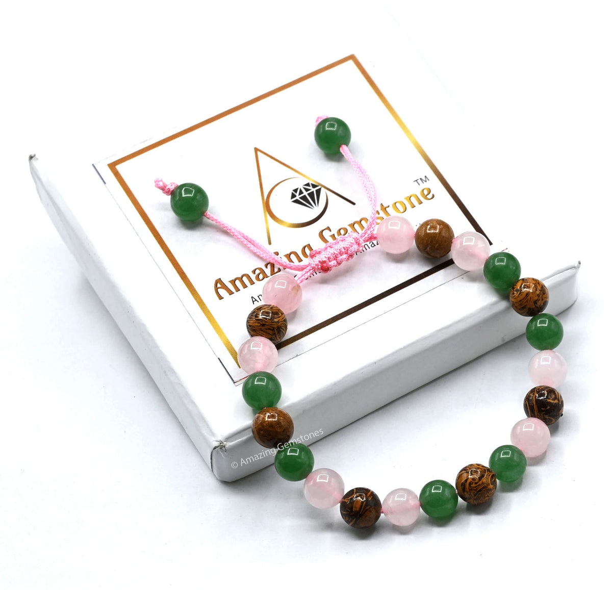 Amazing Gemstone Bracelet for New Mom Manifestation - Green Aventurine Mariyam Jasper Rose Quartz Bracelet Set for Men Women Healing Calming Anxiety Stress Relief Gifts Pulseras Para Hombres Mujer