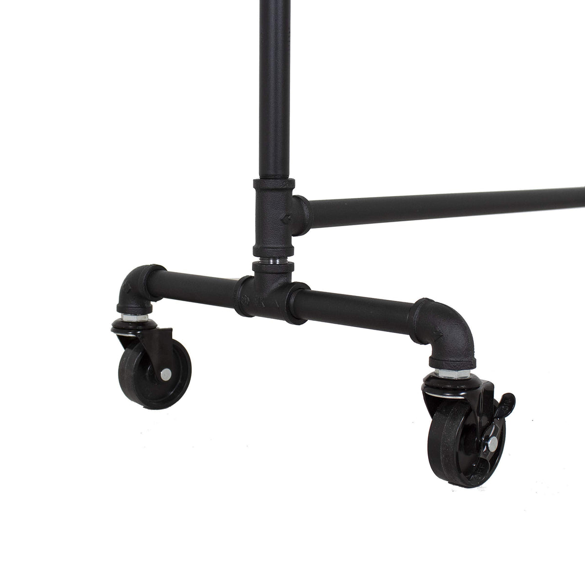William Roberts Vintage Industrial Pipe Heavy-Duty Rolling Clothing Rack