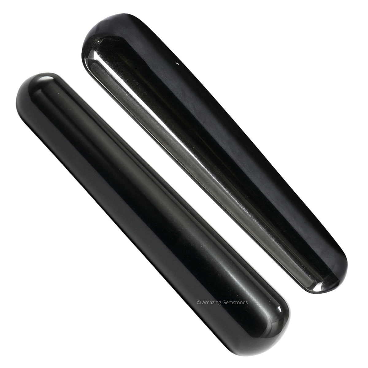 Amazing Gemstone Black Agate Crystal Wand Massage Stick - Pelvic Wand Gua Sha for Adults - Crystals and Healing Stones Massage Wands for Adults Gifts (Smooth)